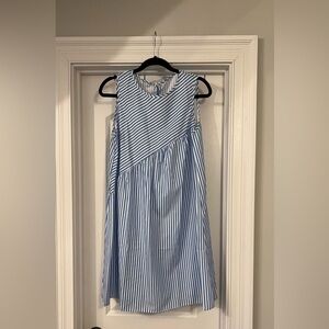 Blue and White Striped Dress